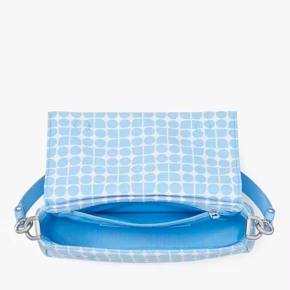 Kate Spade Noel Jacquard Convertible Crossbody Canvas XBody Astral Blue NWT